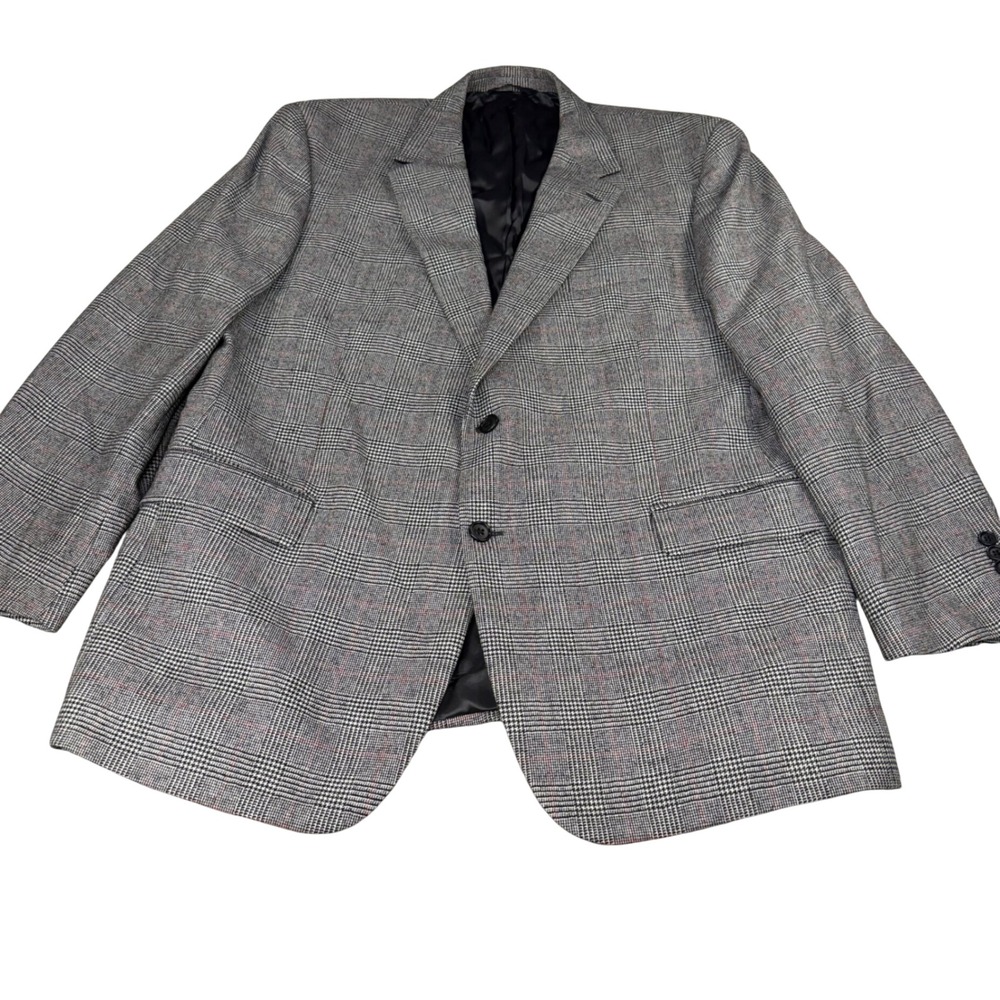 Brooks Brothers Loro Piana Wool Blazer Mens 46 Regular Grey Glen Plaid